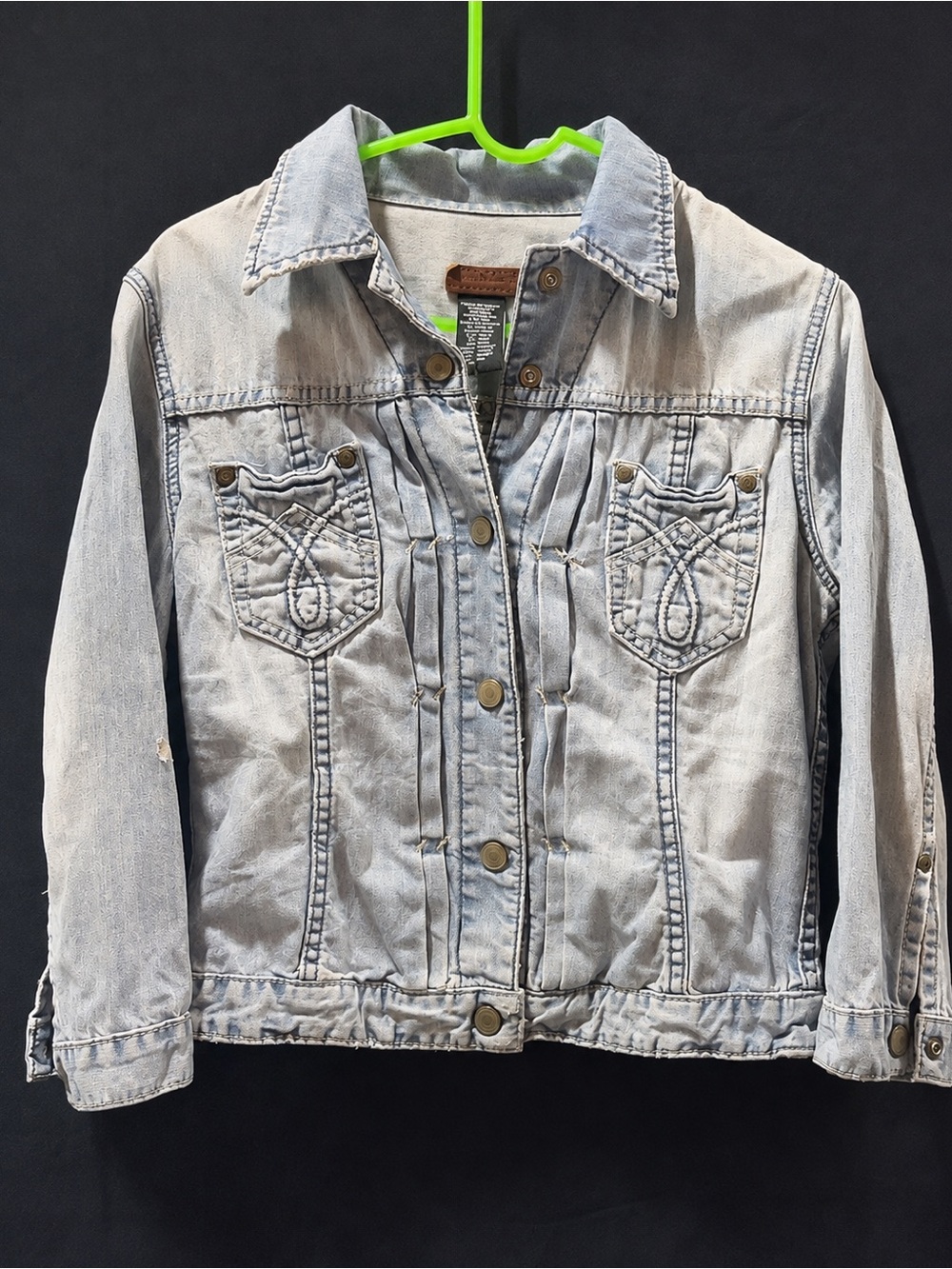Calvin Klein Jeans Light Blue Kids Denim Jacket with Embroidered Pockets